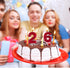 2.76in Glitter Birthday Candles - Red Number 3 Cake Topper Decoration for Wedding Anniversary and Party Celebration
