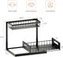VUSIGN Under Sink Organizer and Storage (2 Pack) - Slide Out Cabinet Organizer, Pull Out Sink Shelf for Kitchen, Black