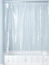 iDesign Vinyl Shower Liner, PVC-Free Curtain with Magnets, Long, Clear