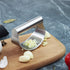 GuDoQi Garlic Press Rocker, Stainless Steel Mincer with Peeler and Scraper Brush, Ergonomic Kitchen Gadget