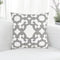 HWY 50 Grey Decorative Throw Pillow Cover 18x18 Inch (1 Piece) - Embroidered Cotton Cushion for Sofa, Living Room