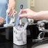 ZCCZ Toothbrush Holder for Bathroom - Premium White Marble Organizer for Electric or Kids Toothbrushes