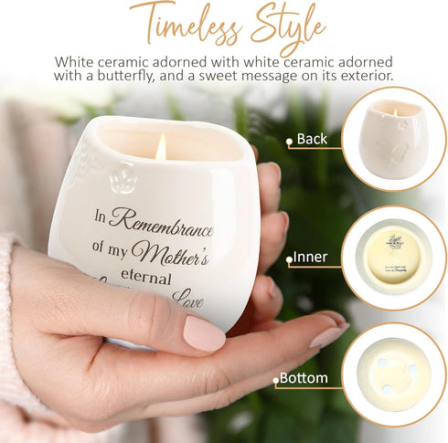 Pavilion Light Your Way Memorial Ceramic Vessel - 100% Soy Wax Candle, "In Remembrance Of My Mother's Eternal Light And