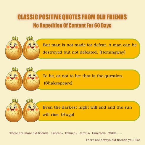 RDJNVGU 60 Positive Potato Cards Jar, Non-repetitive Positive Affirmations Cards, Graduation Gift for Teen Girls Boys