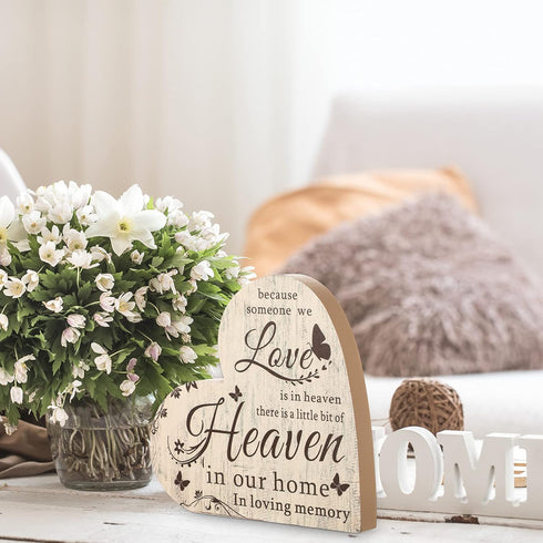 Jetec Sympathy Gift Bereavement Memorial Decor Sign, Loss of Loved One Remembrance Sign for Home Table Centerpiece Decor