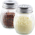 Cheese and Pepper Shakers Set of 2, 6oz Glass Spice Shakers with Stainless Steel Top