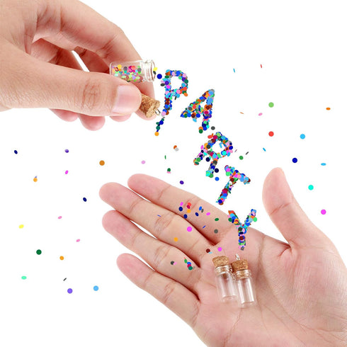 Yungyan 50 Pieces Mini Glass Bottles with Cork Stoppers, Tiny Jars for Decoration, DIY Projects, 2ml