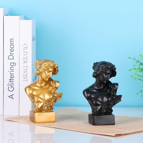 LCCCK 6" H Black Greek Mythology Bust Statue, Resin Aphrodite Sculpture for Coquette Room Decor