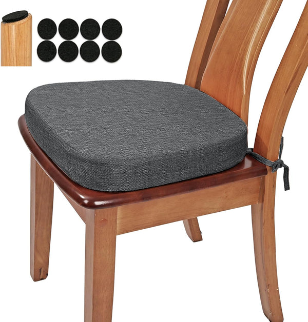 BUYUE Thickened 2.5" Friendly Woven Fabric Dining Chair Cushion, U-Shape High Density