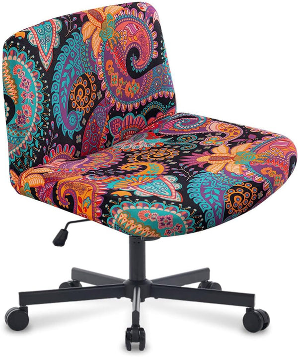 Levoberg Armless Criss Cross Office Desk Chair Cover Slipcovers Printed Vanity Desk Chair