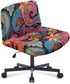 Levoberg Armless Criss Cross Office Desk Chair Cover Slipcovers Printed Vanity Desk Chair
