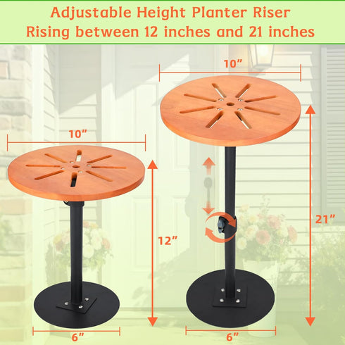 EXCELFU Outdoor,12-21 6" 10" Top-1pack Adjustable Plant Risers for Inside Pots,Planter Inserts for Large Pots and Tall
