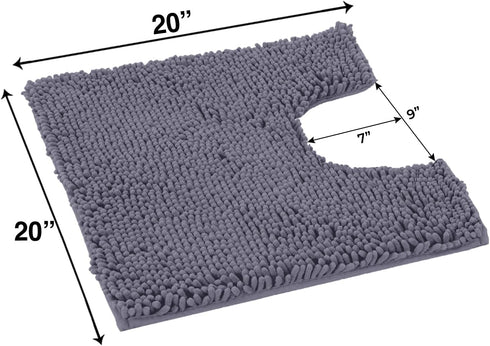LuxUrux Bath Mat, U-Shaped Contoured Rug for Around Toilet, Super Absorbent Shaggy Bath Rug. Machine Wash & Dry by LuxUrux