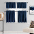 DONREN Navy Blue Blackout Tier Curtain Panels, Thermal Insulated Room Darkening Valance Curtains (30 by 30 Inch, 2