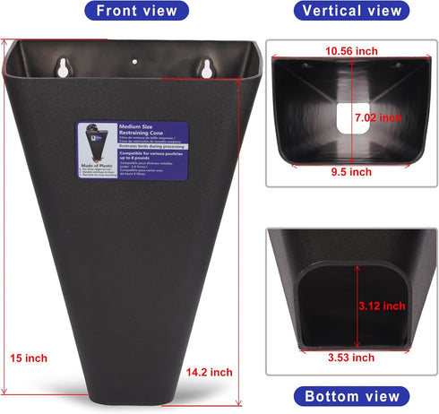 Elspezi 8 1 Pack) Chicken Cone, Medium Size Chicken Cone for Butchering, Poultry Restraining Cones for Processing, Kill