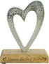 Eleven Perfect Years Rustic Metal Heart Decoration for 11th Anniversary – Free Standing Aluminium & Wooden (hssperf-11)