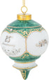 CBE Victorian 4.5 Inch Porcelain Hanging Ornament for Happy 25th Wedding Anniversary