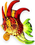 WitnyStore Tiny 3" Red Orange Green Lionfish Figurine - Miniature Hand Blown Glass Marine Animals Collectible Decor