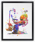 Dignovel Studios 8X10 Unframed Dentist Chair Art Print, Dental Tools Medical Wall Decor