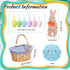 SiliFine Easter Bunny Gift Basket, Include Wicker Basket with Liner Gingham, Easter Plush Bunny Rabbit, Easter Eggs