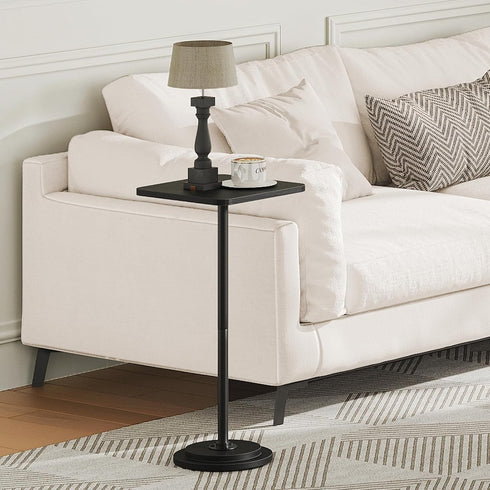BB171BZ01 HOOBRO Small Side Table, Square Drink Table, Coffee Martini Table with Pedestal, Accent Nightstand for Small