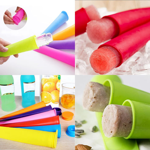 8 Frozen PCS Popsicles Molds, Reusable Multi Colors Popsicle Maker with Lids for Kids, Baby Popsicle Tubes for DIY