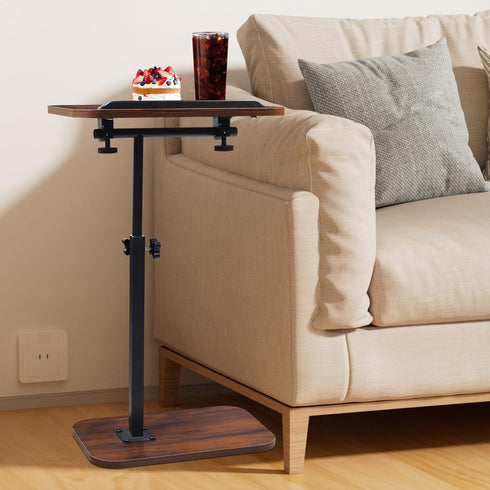 360 180 comfoyar Couch Side Table Adjustable Height, C Shaped End Table for Bed Chair and Small Space, Swivel Flip