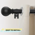 Matte Black Curtain Rods Set, 5/8 inch Splicing Drapery Rods, Size: 18 to 60 Inches (1.5-5 Feet)