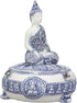 Ebros Gift Bhumisparsha Mudra Buddha Amitabha Terracotta Jewelry Box Figurine, 5.25" Diameter