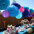 Binpeng Paper Pom Poms Hanging Paper Flower Ball Decorations for Party Birthday Celebrations (Black 6PCS)