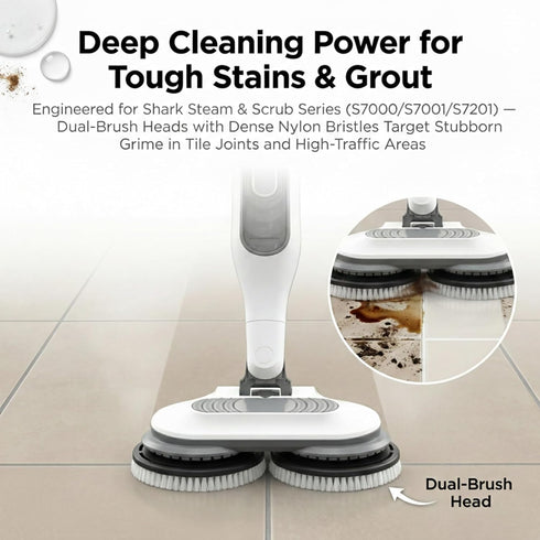 S8201 S8001 S7201 S7000 2 Count Newly Upgraded Steam Mop Replacement Brush Pads for Shark Steam and Scrub Mop Series