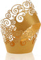 KPOSIYA Cupcake Wrappers, 100 Pack Filigree Artistic Bake Cake Paper Cup, Gold Laser Cut Liner for Wedding Party
