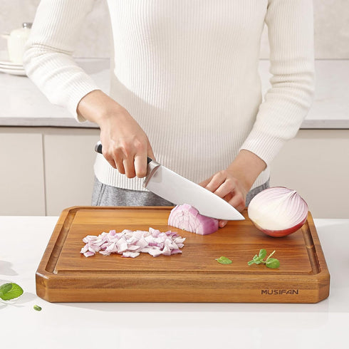 Acacia Wood Cutting Boards for Kitchen,Large Wooden Cutting Boards for Chopping Meat,