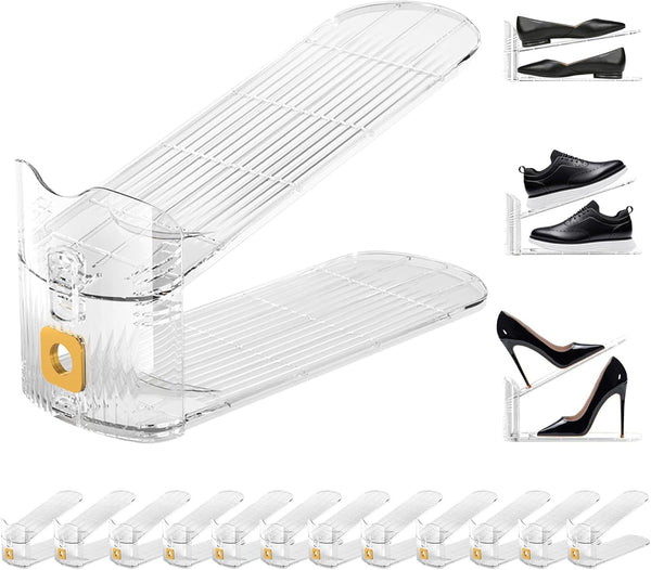 Copidrum 12Pack Shoe Slots Organizer for Closet Shoe Stacker Shoe Rack Organizer for