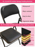 KAOCHA 1 Pack Commercial Bulk Folding Chairs with Padded Cushion, Single Black Steel Metal Frame Foldable Chair