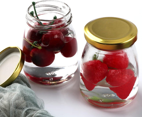 Encheng Lids,7oz Sets 40Pack Glass Yogurt Container With Clear Glass Jars With Airtight Lids,Small Glass Pudding Jars