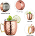 LIVEHITOP Moscow Mule Mugs Set of 4, Handcrafted Copper Cocktail Cups with Coasters for Cold Drinks and Parties