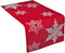 XD17141 Glisten Snowflake Embroidered Christmas Table Runner, 16 x 36-Inch, Red