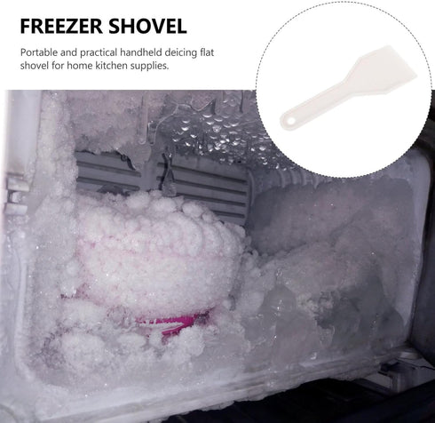 MAGICLULU Plastic Refrigerator Shovel, White De-Ice Scraper with Handle for Kitchen