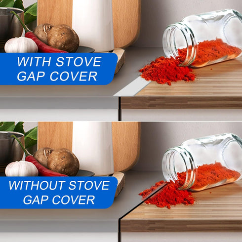 Silicone Stove Counter Gap Cover (2 Pack), Heat Resistant Kitchen Stove Gap Filler, Seals Spills Between Counters
