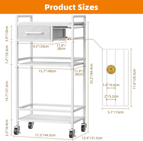 4-Tier 33" Housolution Coffee Bar Cart with Storage, H Coffee Station Cabinet with Pod Drawers for Nespresso Vertuo