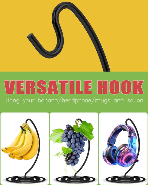 Coopenju Countertop Banana Holder Stand Stainless Steel, Modern Banana Tree Hanger with Larger Base & Won't Topple