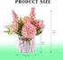 Meyerascal Artificial Potted Flowers Pink, Small Ceramic Vase Fake Flower Plants Desktop Decoration Indoor for Home