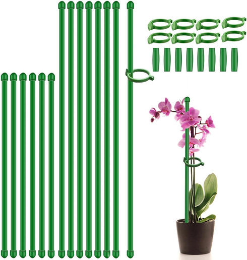 Plant Stakes 17inch &11inch SupKing Adjustable Length Plant Support Stake 16Pcs Orchid