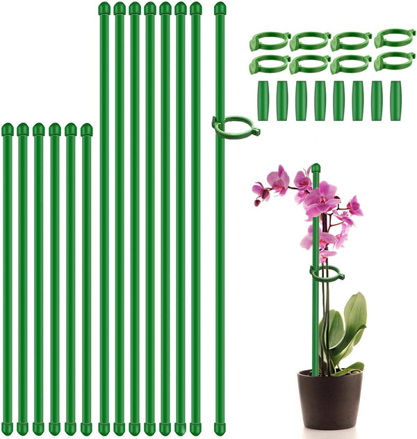 Plant Stakes 17inch &11inch SupKing Adjustable Length Plant Support Stake 16Pcs Orchid