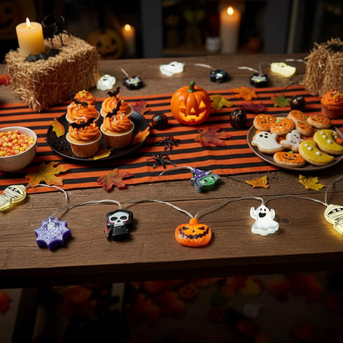 Gooyule 4.9Ft 10 2 2026 Halloween String Lights, LED Fall Fairy Lights Skull String Lights Halloween Decor Autumn Light
