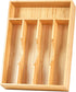 Umilife Bamboo Kitchen Drawer Organizer - 9 Inch Silverware Tray Holder for Small Drawers, Wood Caddy for Flatware