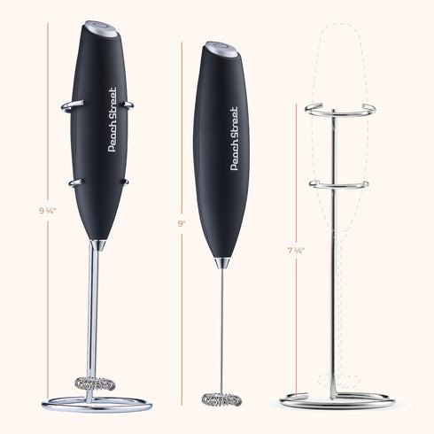 Powerful Mini Handheld Milk Frother Wand, Battery Operated Stainless Steel Drink Mixer for Coffee, Lattes, Cappuccino