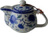 Blue White Peony Flower Teapot, 500ml Porcelain Kettle with Stainless Infuser (Mudan Flower)