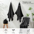 18 Set-6 Sheets,6 Towels,6 Set Pcs Black Woven Family Towels Bath Hand Washcloths Soft Polyester Towels Absorbent